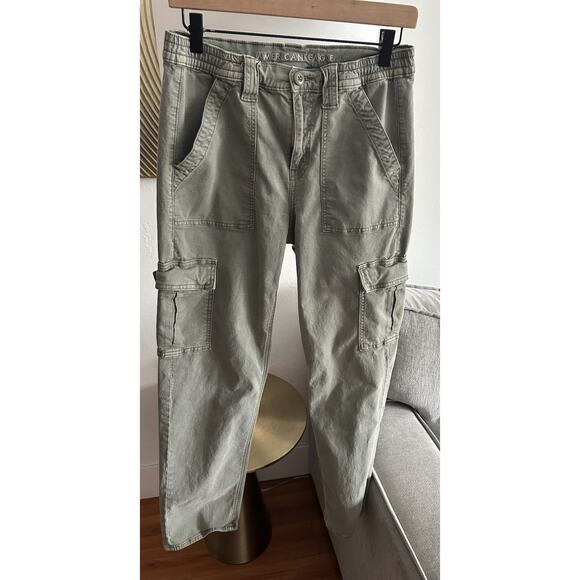 American Eagle Pants - American Eagle Women's Green Cargo Pants 90 S Grunge Sz 6 Utility Boho Stretch